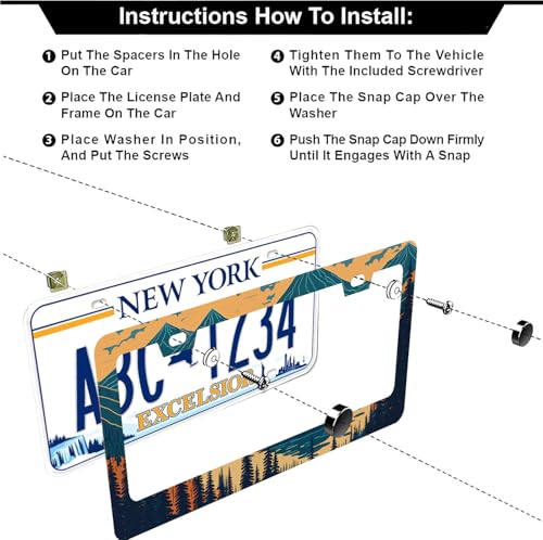 Mountains Forest License Plate Frames