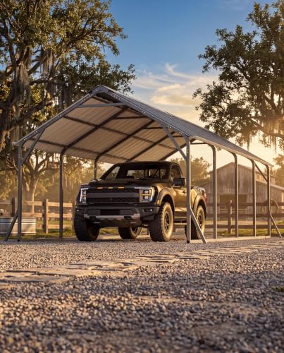 11x20 FT Metal Carport with Vertical Roof