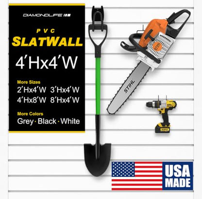 Heavy Duty 4'H x 4'W PVC Garage SlatWall Storage System