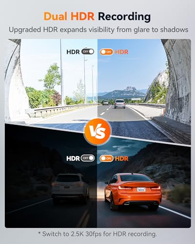 X3 2.5K 60FPS +1080P Dash Camera