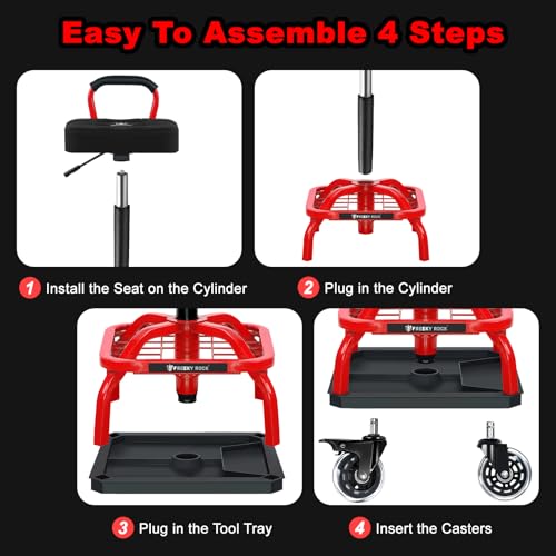 Rolling Shop Stool with Wheels
