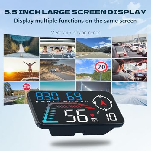 Hud Car Head Up Display G12 with HD LED Display for All Speedometer for All Speedometer Models