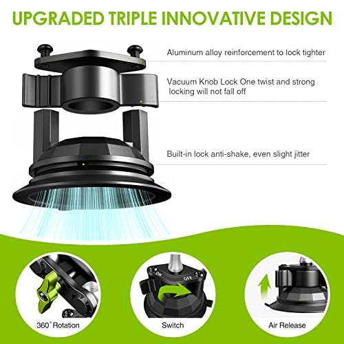 Suction Cup Phone Mount 360 Rotating Universal Ball Head Arm for Car Dashboard Windshield Vehicle Sunroof