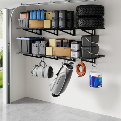 2 Pack Garage Shelving with Hooks (2 Count)