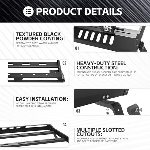 Roof Rack Cargo Basket with 4 PCS LED Light Bar Compatible with 2007