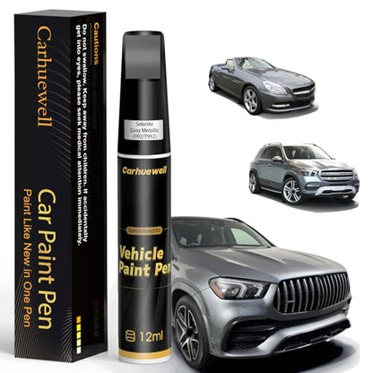 992/7992) Selenite Gray Metallic Touch Up Paint Compatible with Mercedes-Benz, Exact Match Car Paint Pen Automotive Scratch Repair Remover Kit Quick & Easy Solution for Vehile Chips and Nicks