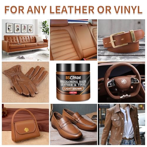 Light Brown Leather Recoloring Balm with 100ml Mink Oil