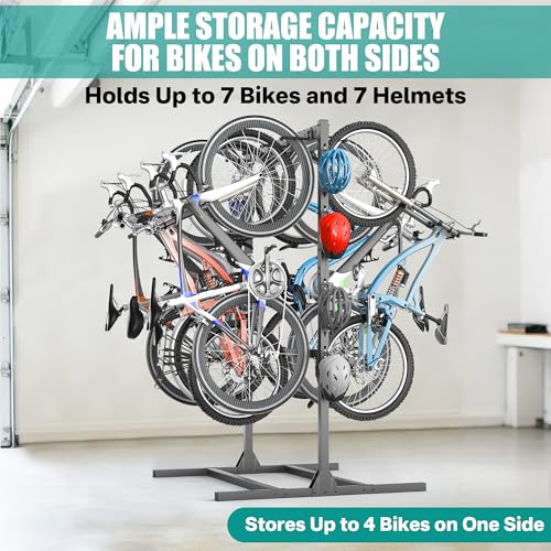 Freestanding Bike Stand Rack with Adjustable Hooks