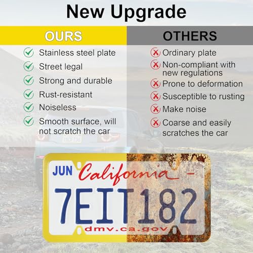 4 Holes Stainless Steel License Plate Frames