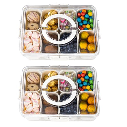 Divided Serving Tray with Lid and Handle