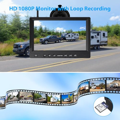 9 Inch Magnetic Solar Wireless Backup Camera System