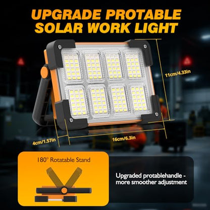 120W Solar Rechargeable 144 LED Work Light