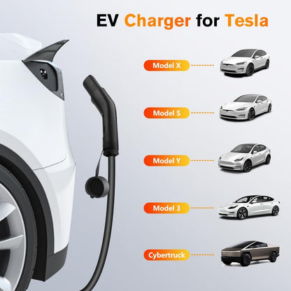Portable Electric Car Charger Level 2 EV Charger 32A 240V for Tesla 21ft Cable NEMA 14-50P Compatible with All Tesla Models X/Y/3/S