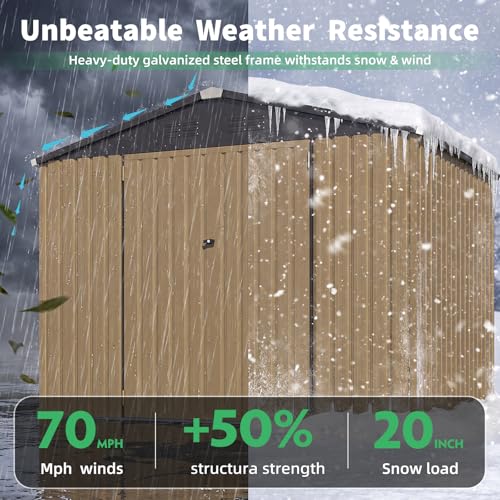 6' x 8' Outdoor Metal Storage Shed