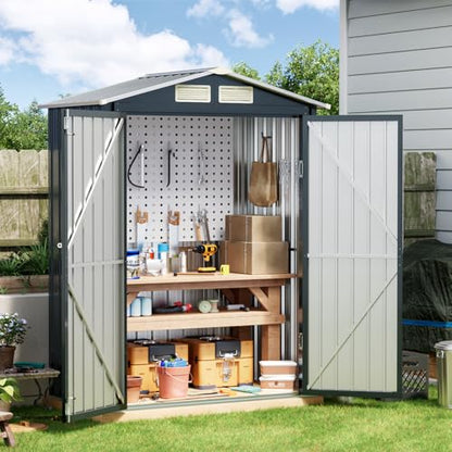 5x3FT Vertical Outdoor Steel Storage Shed