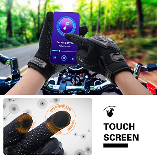Motorcycle Gloves Touch Screen Full Finger Riding Gloves Knuckle Protection for Men and Women for Dirt Riding