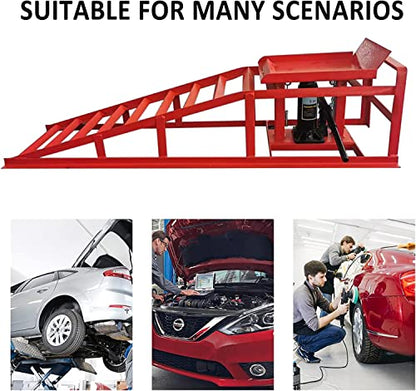 2 Pack Hydraulic Car Ramps 10000lbs 5T 11000lbs Low Profile Car Lift Service Ramps Truck Trailer Garage
