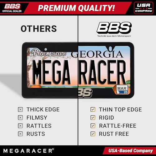 Authentic BBS Matte Black License Plate Frame