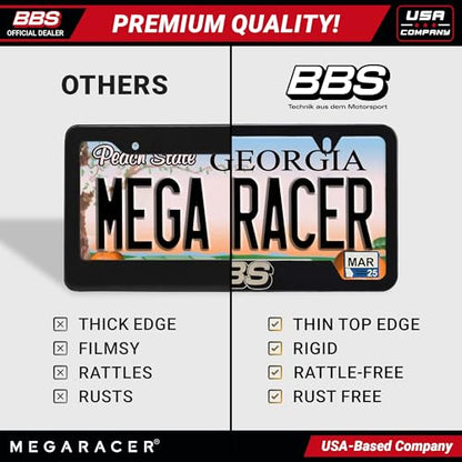 Authentic BBS Matte Black License Plate Frame