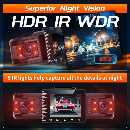 T1 pro Dash Cam Front and Rear Inside 3 Channel 1080P