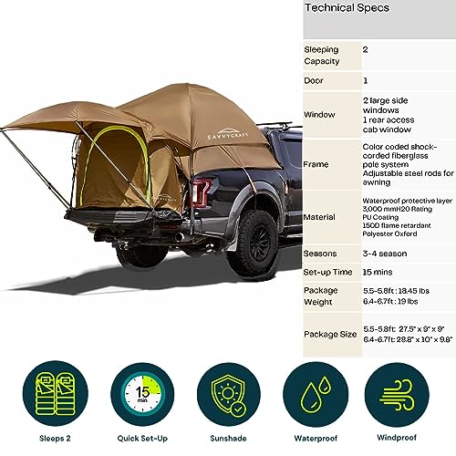 Full Size Truck Bed Tent 5.5'