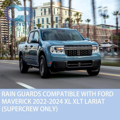 4PCS Window Rain Guards Fit for 2022 2023 2024 2025 Ford Maverick XL XLT Lariat