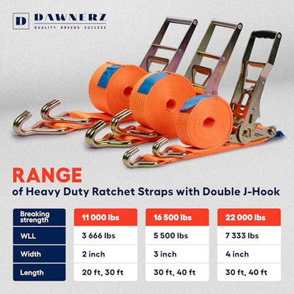 Heavy Duty Ratchet Straps 2 inch 30 ft