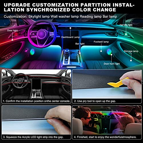 Dreamcolor Acrylic Interior Car LED Strip Light with Wireless APP