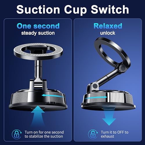for MagSafe Car Phone Holder Mount Phone Mount for Car Windshield Dashboard Air Vent Universal Hands Free Automobile Cell Phone Holder Fit for iPhone Smartphone Camera Mounts