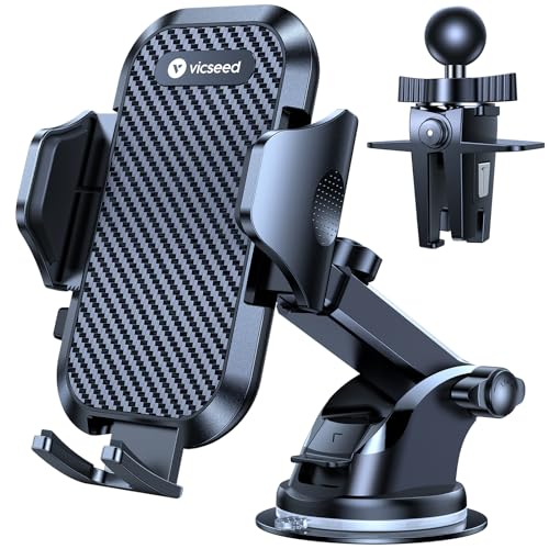 2026 Ultimate Sturdy Car Phone Holder [Upgraded 95+LBS Strongest Suction] Universal Long Arm Cellphone Mount for Car Dashboard Windshield Vent Truck Boat for iPhone 17 16 Pro Max & Android