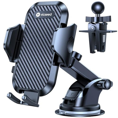 2026 Ultimate Sturdy Car Phone Holder [Upgraded 95+LBS Strongest Suction] Universal Long Arm Cellphone Mount for Car Dashboard Windshield Vent Truck Boat for iPhone 17 16 Pro Max & Android