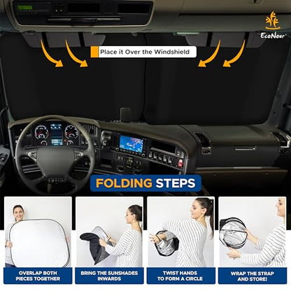 2 Piece Foldable RV Windshield Sun Shade