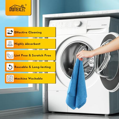 Blue Microfiber Cleaning Cloths 100 Pack (100 Count)