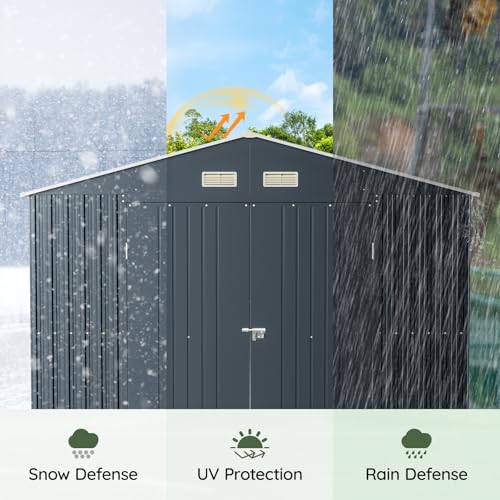 10 x 12 FT Metal Storage Shed for Backyard