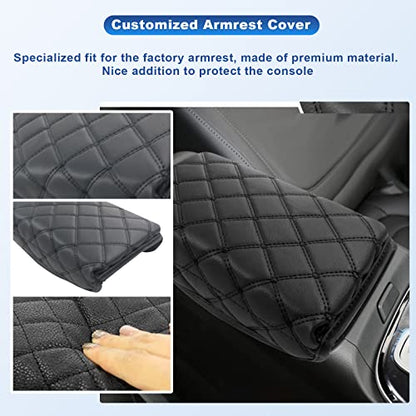 Center Console Cover for 2022 2023 2024 Santa Cruz Pickup Truck Armrest Cover Console Pad Armrest Seat Box Cover Leather Protector 2022 2023 2024 Santa Cruz Car Interior Accessories