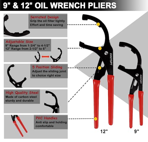 9pcs Oil Filter Wrench Set