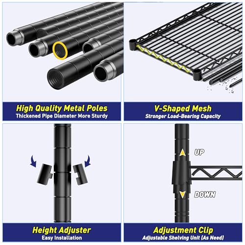 5 Tier Wire Shelving Unit (2 Count)