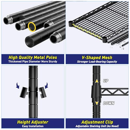 5 Tier Wire Shelving (4 Count)