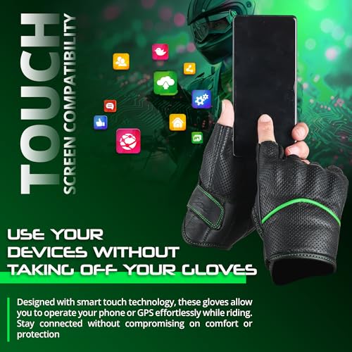 Motorcycle Gloves Men's Leather Motorbike Gloves Touchscreen Function