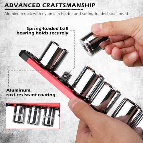 18 Piece Magnetic Socket Holder Organizer Set (18 Count)