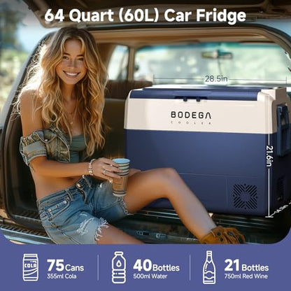 64QT 12 Volt Car Refrigerator Portable Single Zone With Wheels