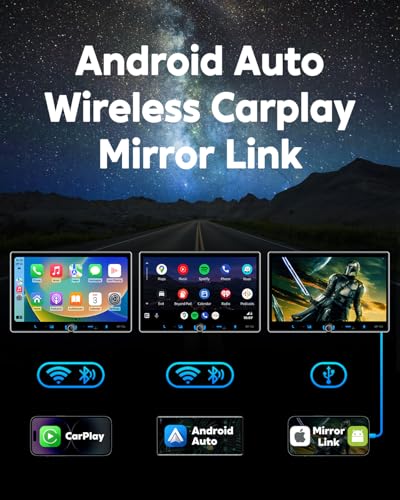Single Din Car Stereo Wireless Apple Carplay Android Auto Radio