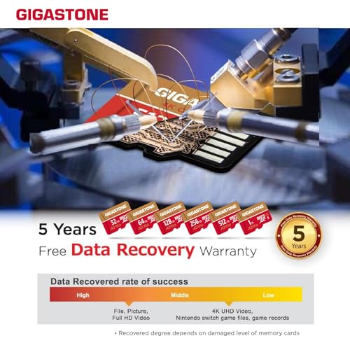 5 Years Data Recovery】 GIGASTONE 1TB Micro SD Card 4