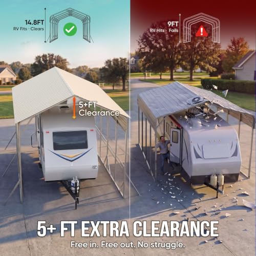 14x20x15 FT RV Metal Carport