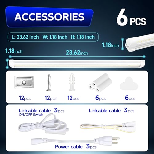 T8 LED Shop Lights 2FT (6 Count)