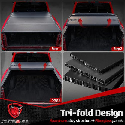 Hard Top Tri Fold tonneau Cover Compatible with 2022