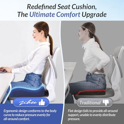 Contoured Ergonomic Seat Cushion for Effective Pain Relief