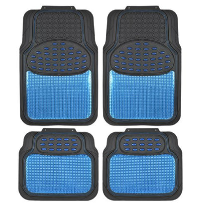 Blue All Weather Heavy Duty Universal Fit Car Floor Mats Interior Liners for Auto Van Truck SUV