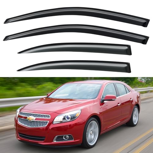 Window Visors Rain Guards for 2013 2014 2015 13 14 15 Chevy Malibu (4 Count)