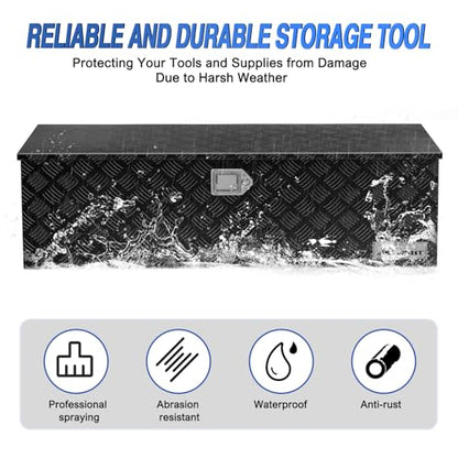 44 Inch Truck Tool Box Heavy Duty Aluminum Stripes Plated